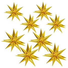 8 Pieces Gold Star Balloons, Aluminum Foil Balloons, Gold Party Decorations, Background Board Decoration Props, Party Decoration Supplies