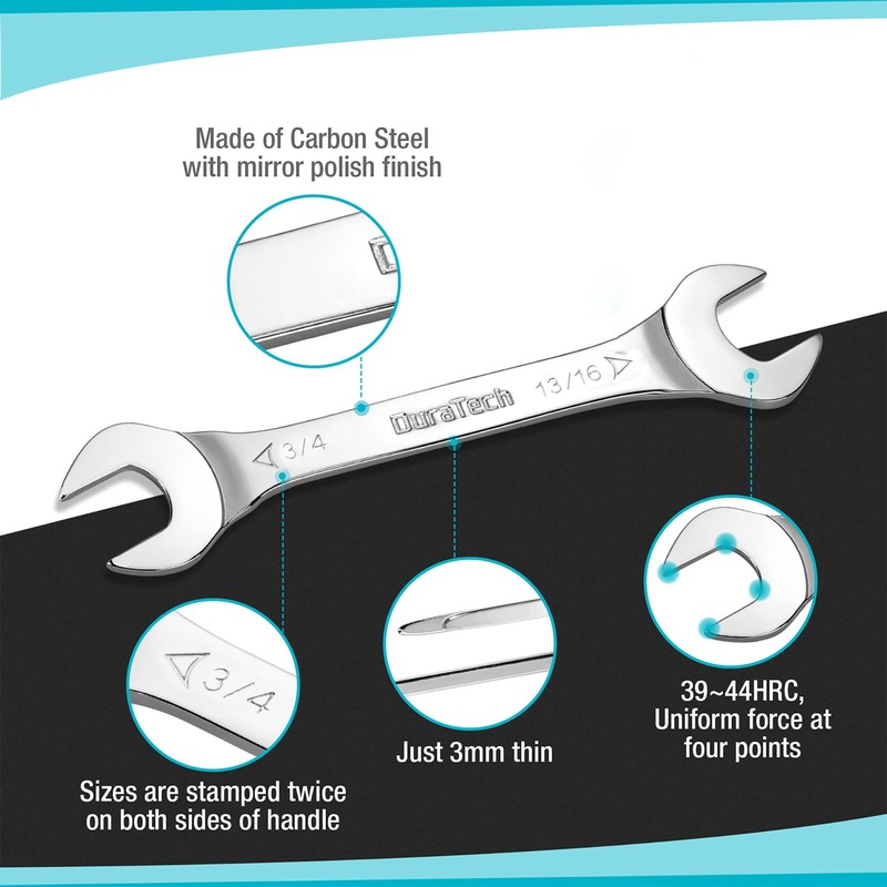DURATECH 3/4 Inch x 13/16 Inch Super-Thin Open End Wrench,