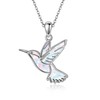DAYLINLOVE Hummingbird Necklaces White Opal 925 Sterling Silver Humming Bird