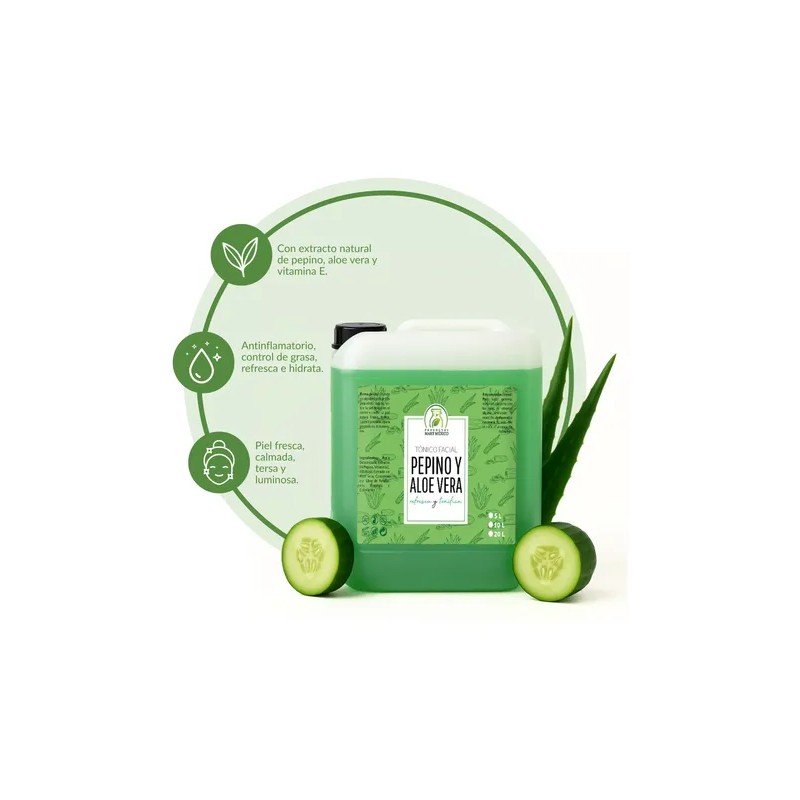 Tónico Facial Agua De Pepino & Aloe Vera 5 Litros