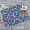 Boho Blue Purple Floral Pattern Dish Drying Mat 18x24 For