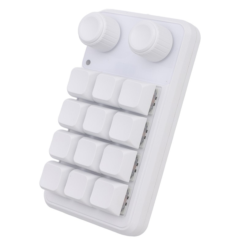 12 Keys Small Keyboard with Dual Knobs and RGB Light