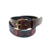 GauchoLife Polo Belt Cinturón de piel cosido a mano, Azul