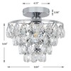 Luupyia Mini Crystal Chandelier Ceiling Light Small, Modern Crystal Ceiling