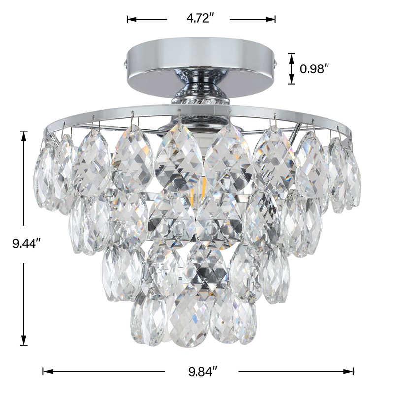 Luupyia Mini Crystal Chandelier Ceiling Light Small, Modern Crystal Ceiling