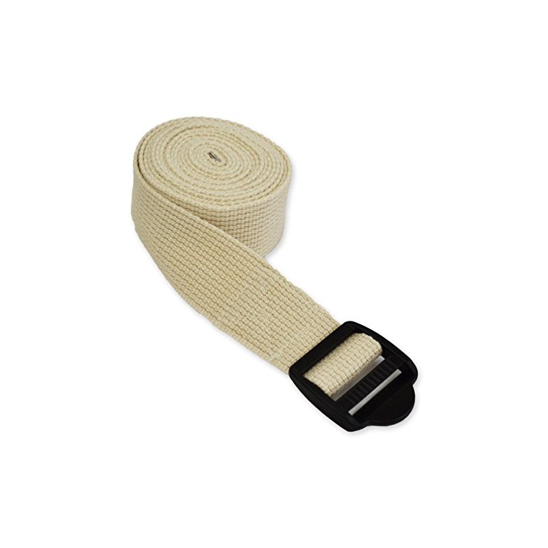 YogaAccessories 6' Cinch Buckle Cotton Yoga Strap (Tan)