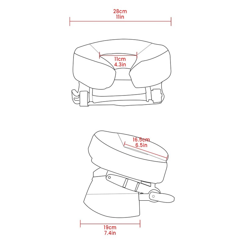 TRENDBOX Face Down Tabletop Massage Kit Adjustable Headrest Pillow -