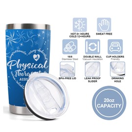 CWEGSJ Physical Therapy Assistant Gift PTA 20oz Tumbler with Lid and Straw Physical Therapy Assistant Nutrition Facts Insulated Tumblers (Tum-PTA Definition)