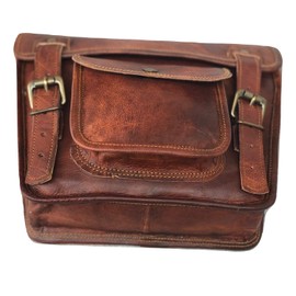 clásico CRAFT SHOP - Bolsa lateral de piel | Alforjas para motocicleta | manubrio Sissy Bar | Alforjas de herramientas de viaje para bicicleta y bicicleta, 11 x 3 x 9 pulgadas