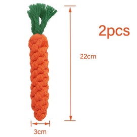 YOCDNOV 2 Stück Hundespielzeug Karotte - Karotte Seil Spielzeug Geflochtene,Interaktives Kauspielzeug Spielzeug, Puppy Karotte Seil Spielzeug Geflochtene, Interaktives Hundespielzeug(22×3cm)