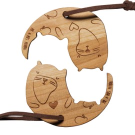Mr. & Mrs. Panda Couple Key Ring Otter Circle, neutral
