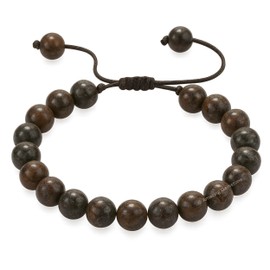 Amazing Gemstone Brown Snowflake Obsidian Bracelet for Women Men's Gifts - Protection Healing Crystal Bracelet - 8mm Gemstone Beaded Adjustable Bracelet Pulseras Para Hombres Mujer Stocking Stuffers