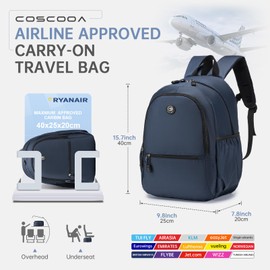 COSCOOA Small Carry On Backpack 20L,United Airlines Personal Item Bag 17x10x9,Ryanair 40x20x25 CM Travel Luggage Bag