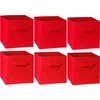 Simple Houseware Foldable Cube Storage Bins, 11-Inch Red, 6-Pack Fabric