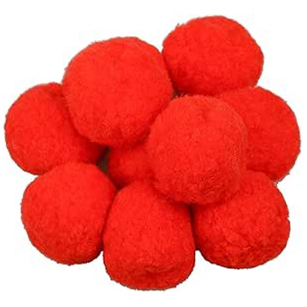 Aczyqws 10 Pack 4cm Red Pom Poms Craft Fluffy Fuzzy