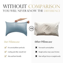 Cooling Crescent Curved Side Sleeper Pillowcase Cover, 20 * 36 Inches King Size Aqua Blue 1 Piece