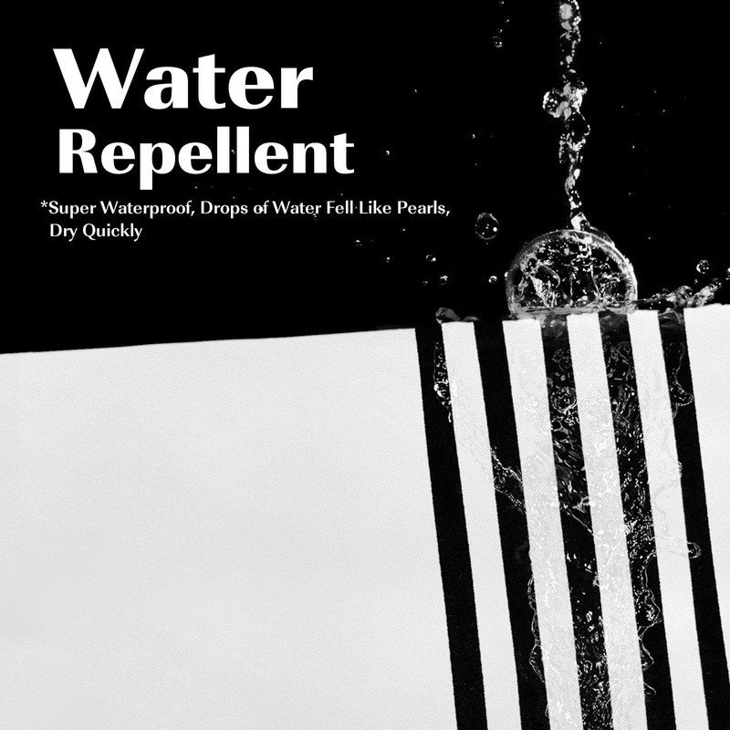 Seasonwood 96 inch Extra Long Shower Curtain Black and White