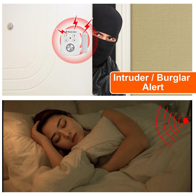 3 Pack Keypad Door Alarm with Delay When Left Open