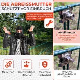 Qualinos 10x High-Quality Corner Connectors, Longitudinal Connectors for Double Rod Mat Fence Attachment – Also for Building Composter Raised Bed Animal Gate. Increased Burglary Protection, Stainless