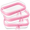 Hoolerry 3 Pcs Clear Hard Zipper Case Plastic Pouch Transparent