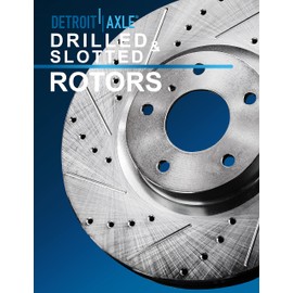 Detroit Axle - Front 2pc Brake Rotors for 2008-2010 Chevy Cobalt, 2009-2010 HHR, 2 12.44'' inch Drilled & Slotted Disc Brake Rotors [SS Models] Replacement