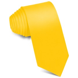 Puistr Men's Ties Solid Pure Color 3.15" (8CM) Necktie Plain Formal Yellow Ties For Men