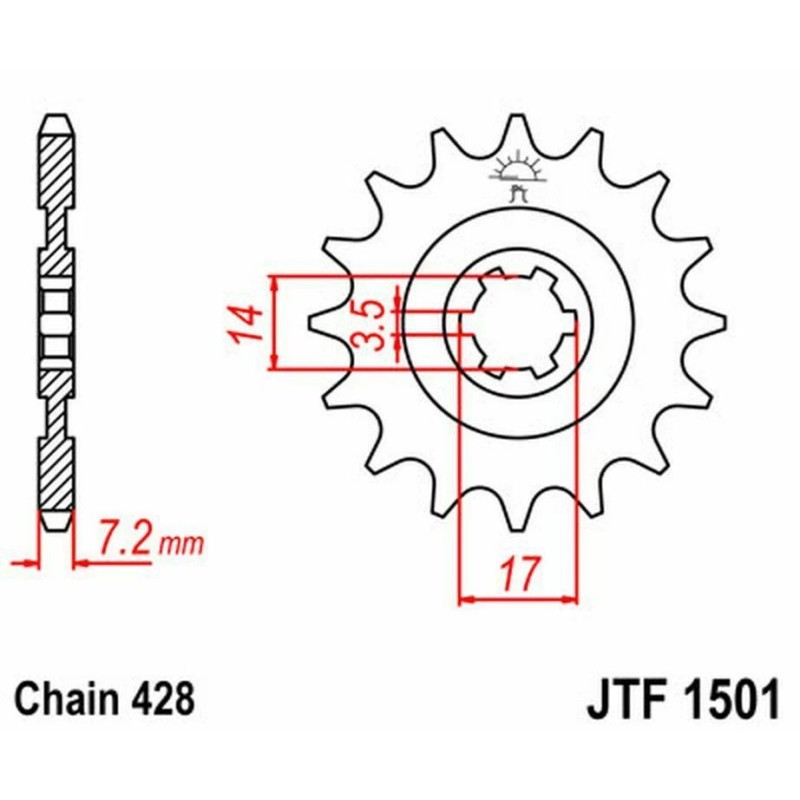 JT Sprockets/JT Kawasaki KLX140L 08-15 JT and JT 428HDR 13/51