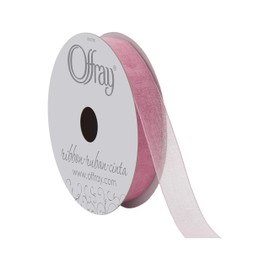 Berwick Offray 5/8" Nylon Sheer Ribbon, Pink, 25 Yards