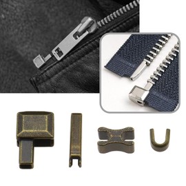 ECSiNG 20 Sets Zip Repair Kit #3#5#8#10 Metal Zipper Latch Slider Retainer Insertion Pin Zipper Bottom Stopper for Clothes Backpack Tents Luggage 5 Colours