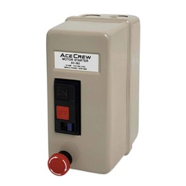 Compact Magnetic Motor Starter 120V Coil Single-Phase 1.5HP Mini Electric Motor Starter Control with E-Stop 110-120V Motor Starter