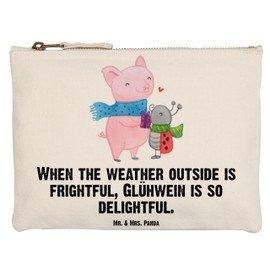Mr. & Mrs. Panda Make-Up Bag Mulled Pig Smörle, White, Hand Drawn