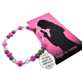 Westmon Works St Gerard Prayer for Pregnancy Bracelet Set and Catholic Double Sided Saint Holy Card