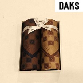 Daks 대구백화점 닥스남녀2매 나염 손수건 세트(DKD08(C)번) Daegu Department Store DAKS Men's and Women's 2-Piece Printed Handkerchief Set (DKD08(C) Model)