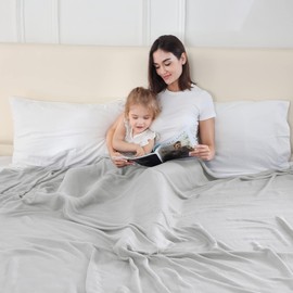 VHOME Sommerdecke - Bambus Decke für Erwachsene Kinder, Leichte Atmungsaktive Kühldecken kann Körper kühl halten für Bett Sofa und überall Grau 150x200cm