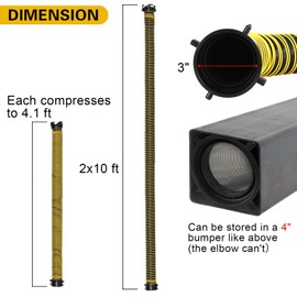 LITBM 20FT RV Sewer Hose Extension, 24-Mil Heavy Duty TPE Material for Abrasion Resistance and Crush Protection, Camper RV Extension Hose with Pre-Attached Bayonet Fittings, Yellow
