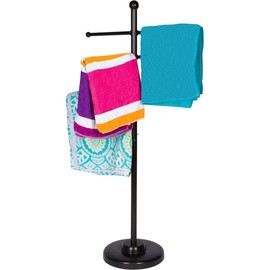 Trademark Innovations 50" Towel Rack for Pool and Spa (Black)