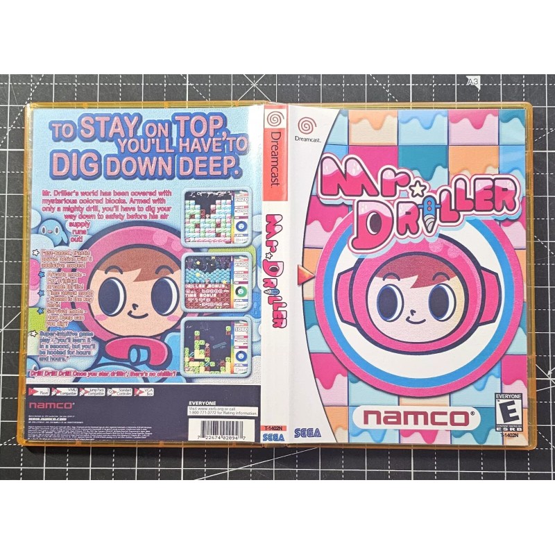 SEGA Dreamcast Mr. Driller Custom Case With Insert - NO
