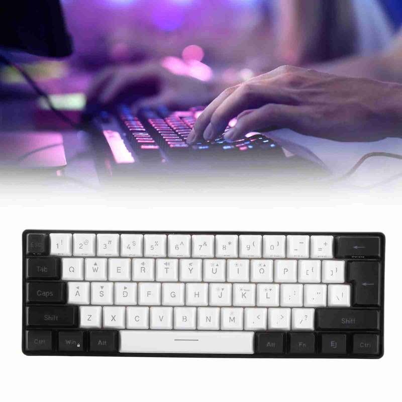 Gaming Keyboard USB 61 Keys RGB Backlit Ergonomic Contrast Color