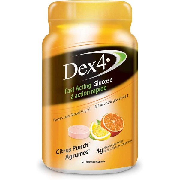 Dex4 Dex4 Glucose Tablets, 50-Count Bottle, Citrus Punch, 50 Count