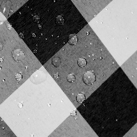 Tektrum 100% Polyester Waterproof 70 X 70 inch 70"X70" Square Checker Checkered Tablecloth Table Cover -Spill Proof/Stain Resistant/Wrinkle Free-for Camping Picnic, Restaurant (Black and White)