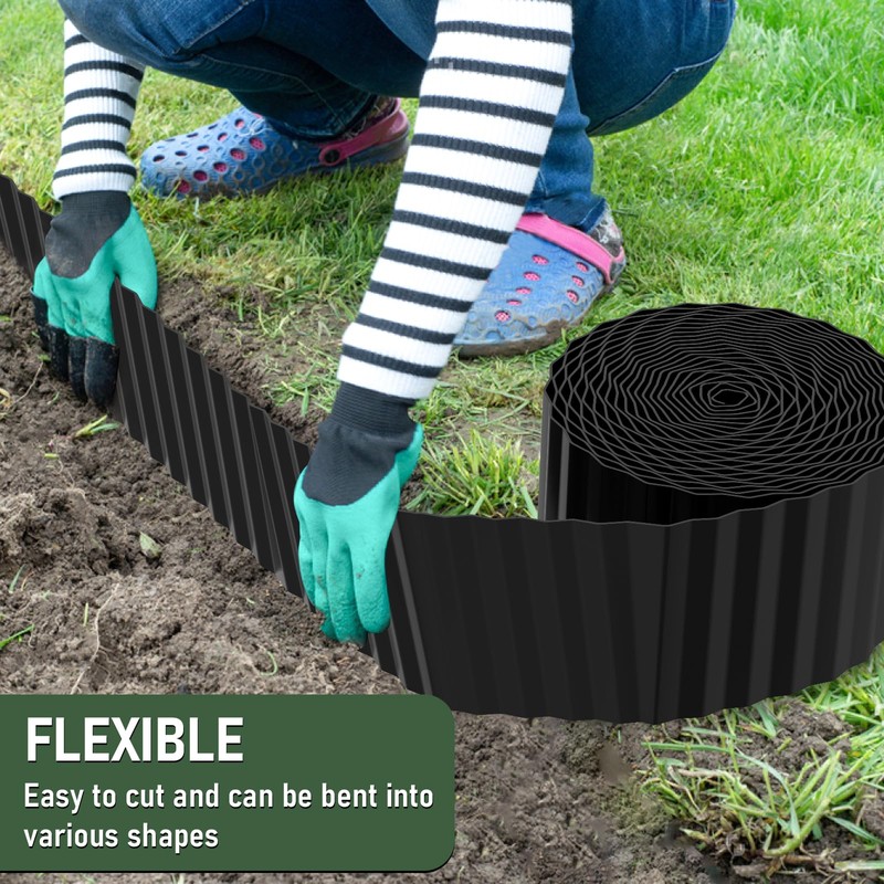 Metal Corrugated Garden Edging 8" x 50Ft, Landscape Edging Border