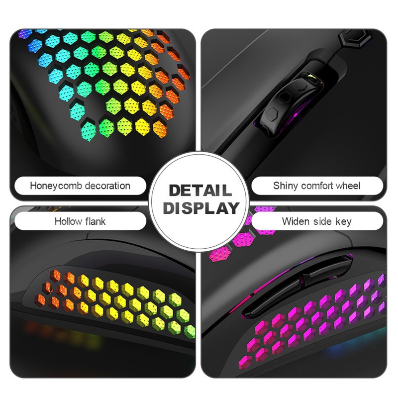 Gaming Mouse USB Interface Wired Portable Desktop E-Sports Hollowing Mouse