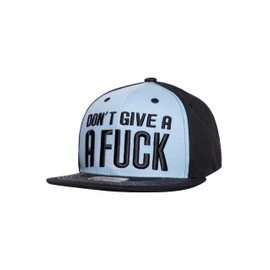 King Kerosin Men's Snapback Cap • Flat Brim • 3D Embroidery Print • Baseball Cap for Men • Baseball Cap with Straight Peak • Retro • Peaked Cap Black/Blue • Don't Give A , blue