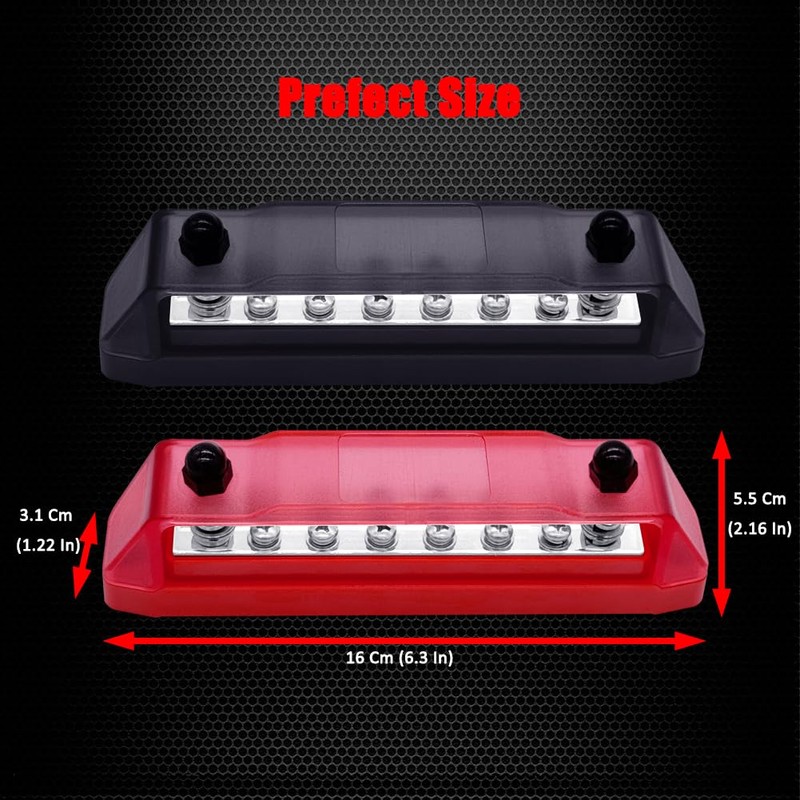 Ampper Power Distribution Block Bus Bar 12V, 2 x M6
