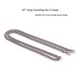 Metal Purse Chain Shoulder Strap Bag Accessories Charm Decoration 120 cm, silver