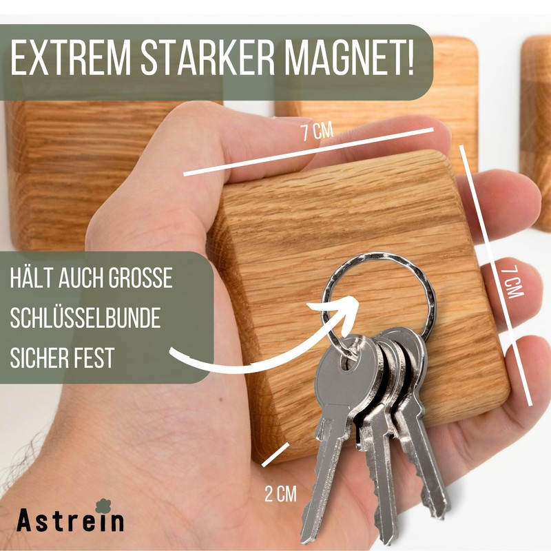ASTREIN® | Magnetischer Schlüsselhalter | Messerhalter | Wandhalterung aus Holz