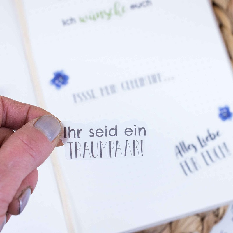 Papierdrachen 3 Sheets of Stickers for Wedding – Guest Book