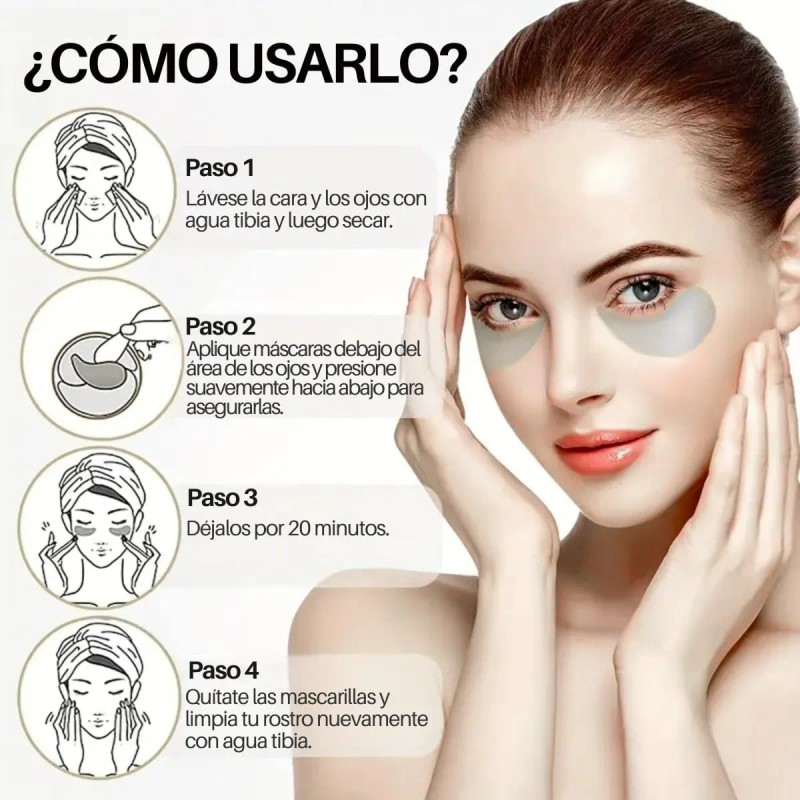 Parches Contorno Ojos Hidrogel Ojeras Colageno Mascarilla