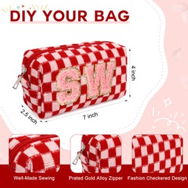 Makeup Bag Preppy Cosmetic Bag Bulk Makeup Pouch Personalize Travel Toiletry Bag Organizer Cute DIY Makeup Brushes Storage Bag for Women