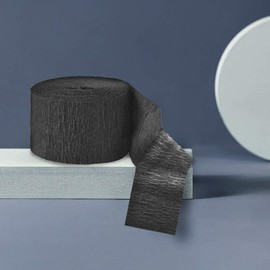 Black and Gold Crepe Paper Streamers (2 Rolls Each Color)